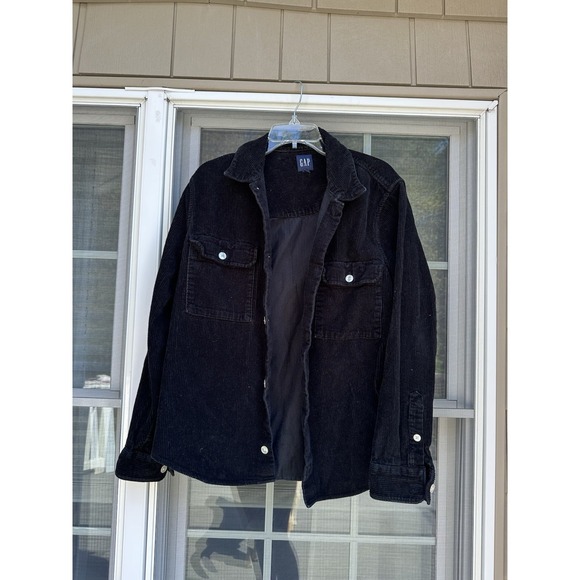 GAP Other - Vintage Gap Corduroy Shirt Jacket Mens Button Up Heavyweight Black medium
